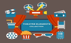 10 flat cinema element vector